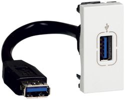 Prise USB INC MOS blanc 1 module femelle