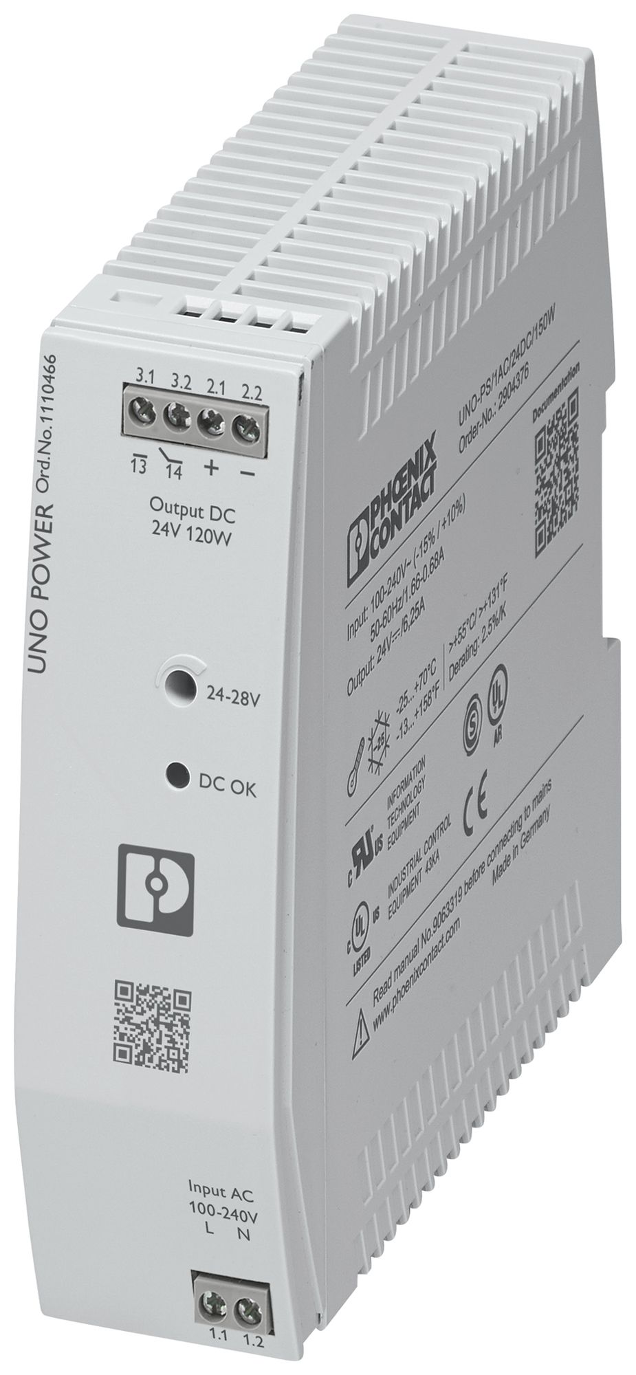 Schaltnetzteil PX UNO2-PS/1AC/24DC/120W 1L OUT:24VDC/5A