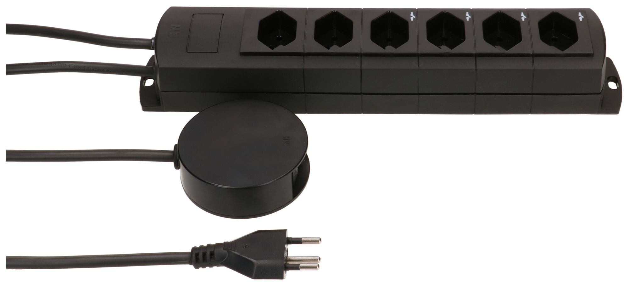 Prise multiple MH Prime-Line 4+2×T13 Td 3×1mm² 3m noir interrupteur ext. aimants