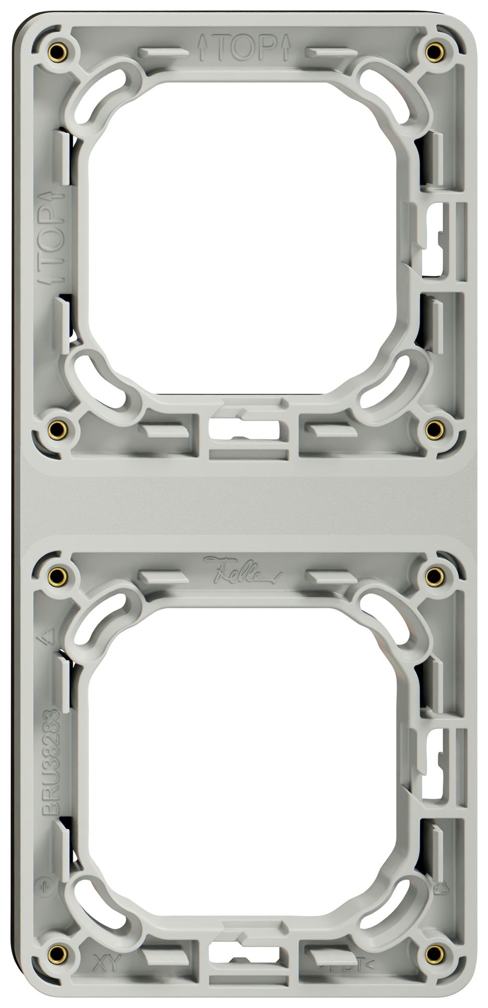 Cadre de montage ENC Feller NEVO SNAPFIX® 2×1 87×187mm gris