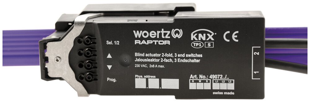 Attuatore di persiana Woertz, 2 volte KNX L1NPE