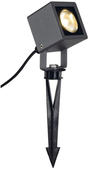 LED-Spiessleuchte SLV NAUTILUS 10 SQUARE, 9W, 3000K, 520lm, IP65, 45° anthrazit