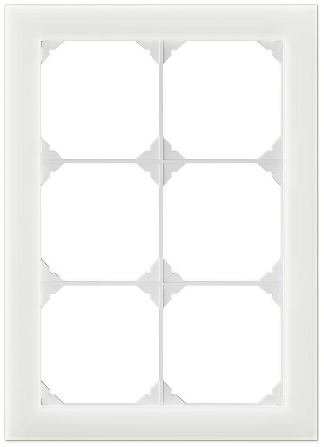 UP-Abdeckrahmen EDIZIO.liv prestige SNAPFIX® 3×2/2×3 214×154mm glas weiss