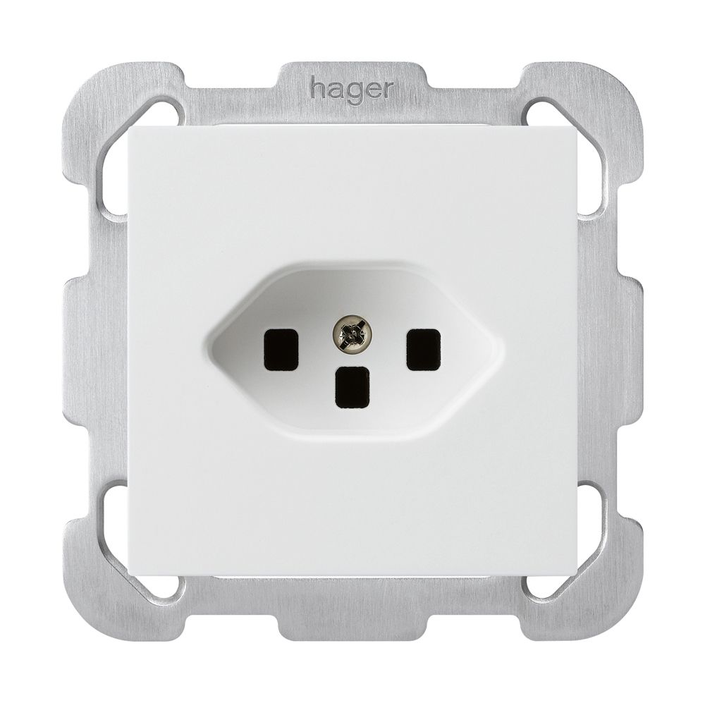 Prise ENC kallysto T23 blanc avec bornes enfichables avec plaque de fixation