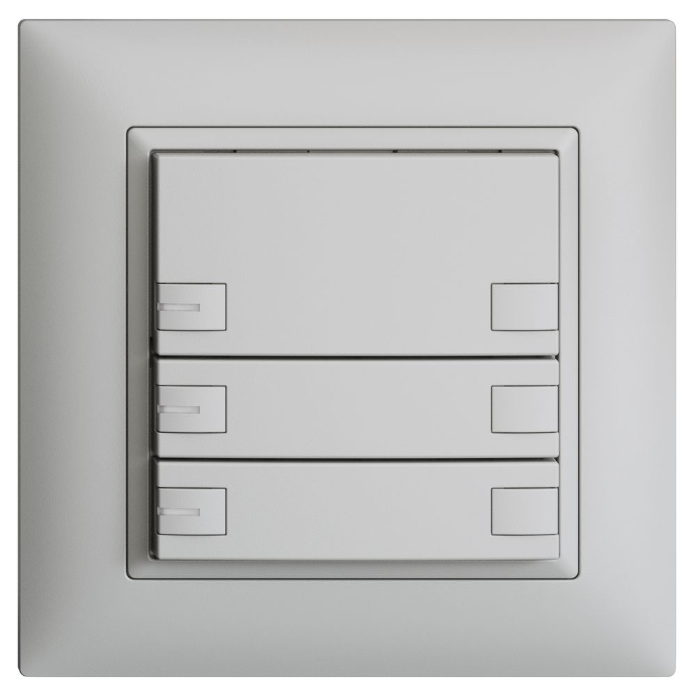Poussoir KNX RGB ENC EDUE FMI, 250mW, a.LED RGB, 3×poussoir, C.2×T., grc