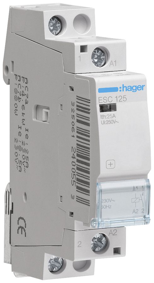 REG-Schütz Hager ESC 230VAC 1 Schliesser 0 Öffner 25A 1TE