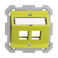 UP-Montageset EDIZIOdue FM, mit Schrägauslasshaube, für 2×Keystone, lemon