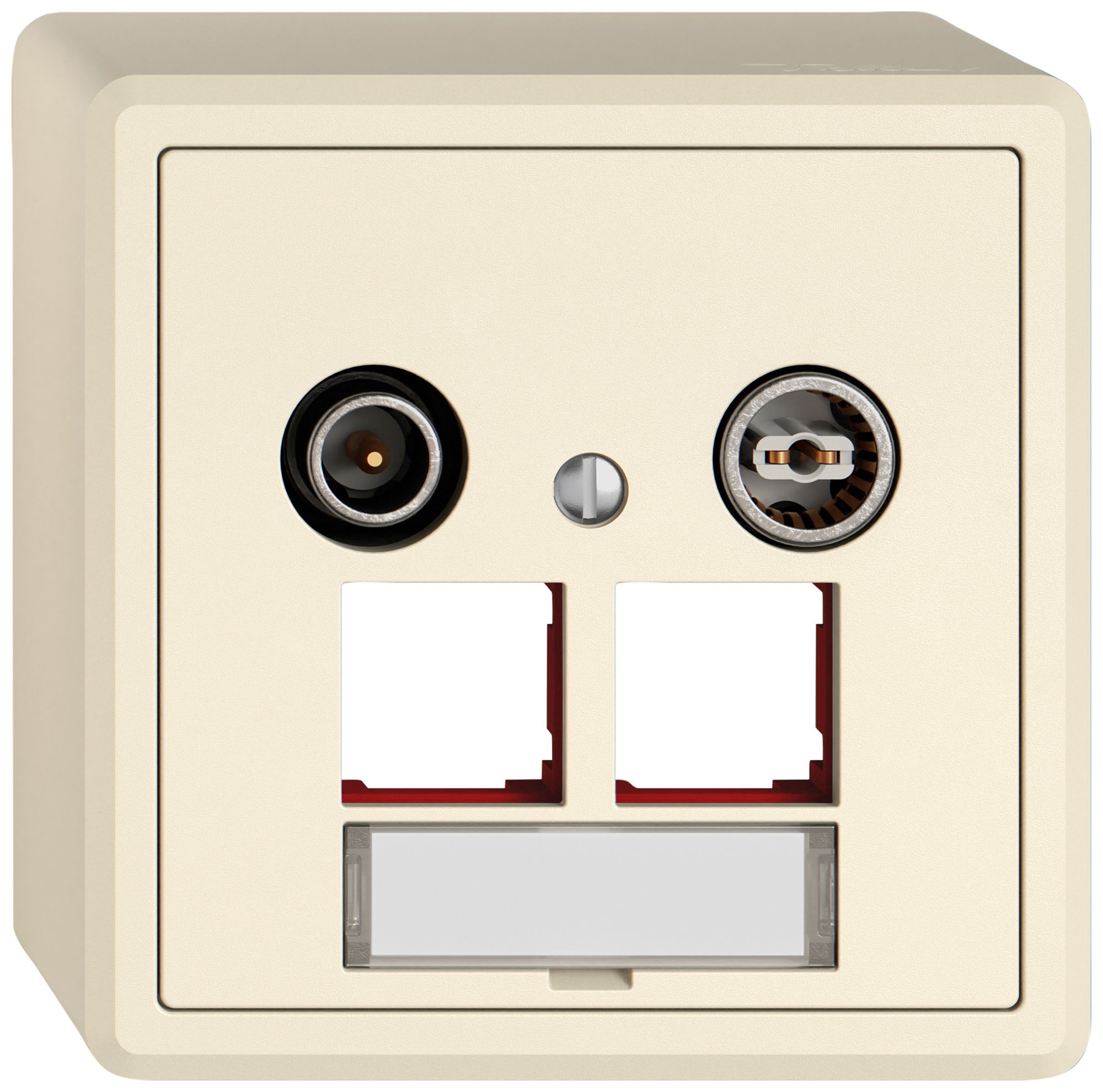 Prise multimédia AP TV-R EDIZIO.liv SNAPFIX® EASYNET p.2×RJ45 S-One 19dB cr