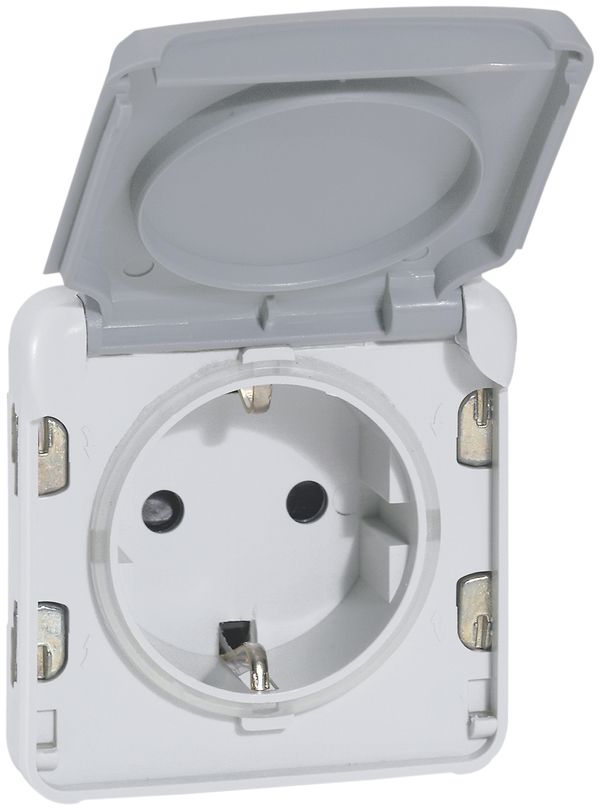 Steckdose PLEXO Schuko grau