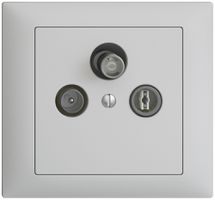 EB-Stichdose SAT/TV DB52 EDIZIOdue hellgrau mit IEC/F-Anschluss