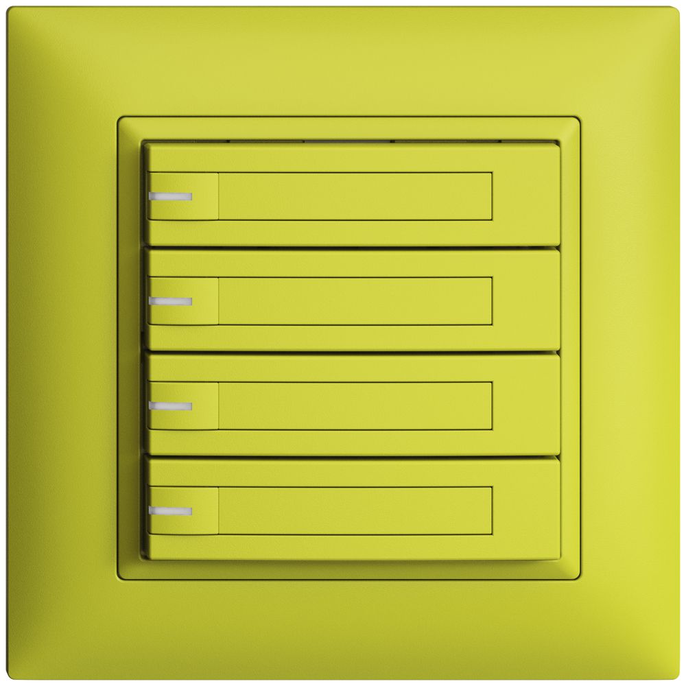 Poussoir ENC KNX 4× EDIZIOdue lemon RGB avec LED avec insert papier