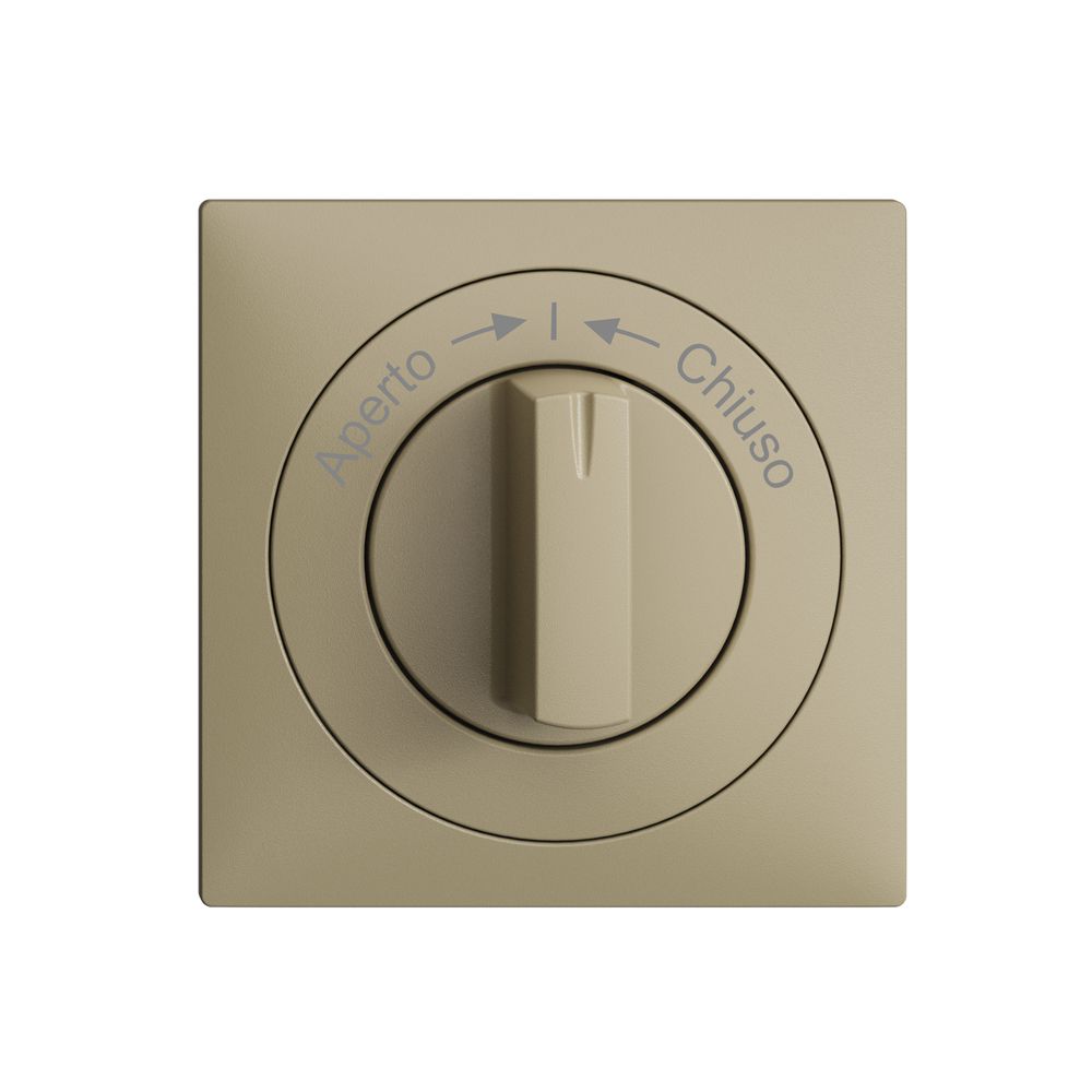 Frontset EDIZIOdue Aperto->I<-Chiuso sand 60×60mm für Schwenktaster