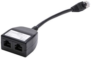 Y-Adapter RJ45m/2×RJ45f STP, schwarz