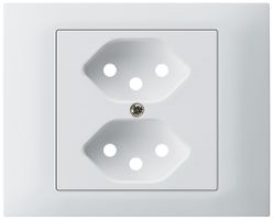 Kit frontale INS Hager kallysto per presa G3 2×tipo 13 telaio a innesto bianco