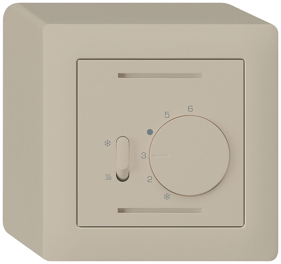 Termostato AP Hager kallysto, con interr.di riscald./raffred., beige