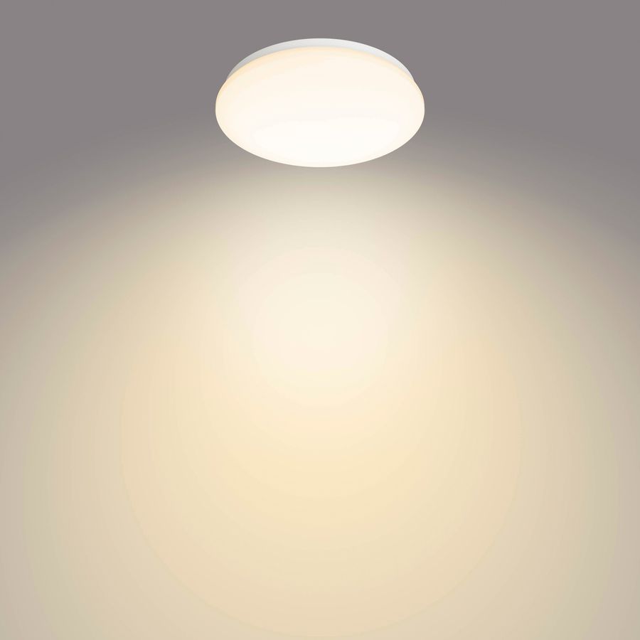 Plafonnier LED Philips Moire 6W 600lm 2700K Ø225mm blanc