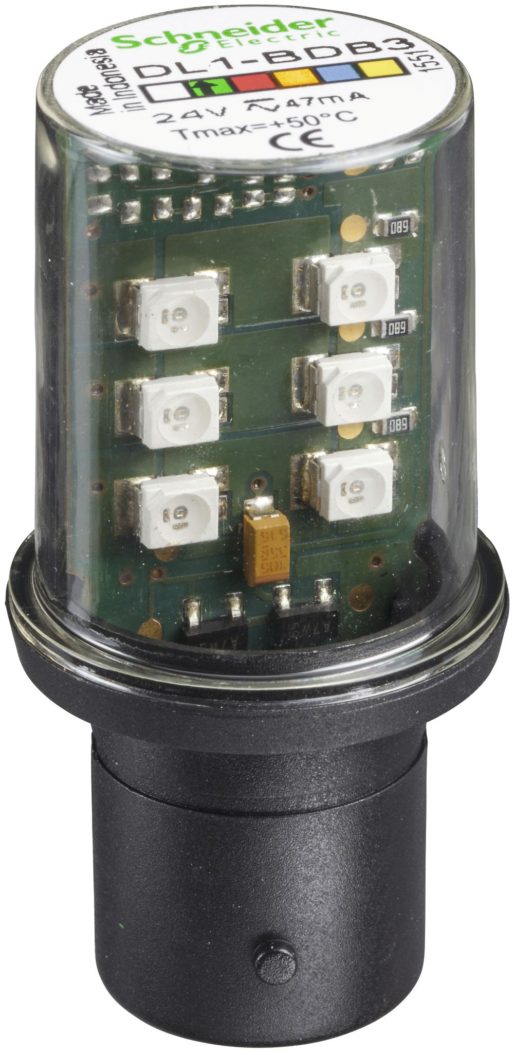 Signallampe LED Schneider Electric BA15d 24V grün