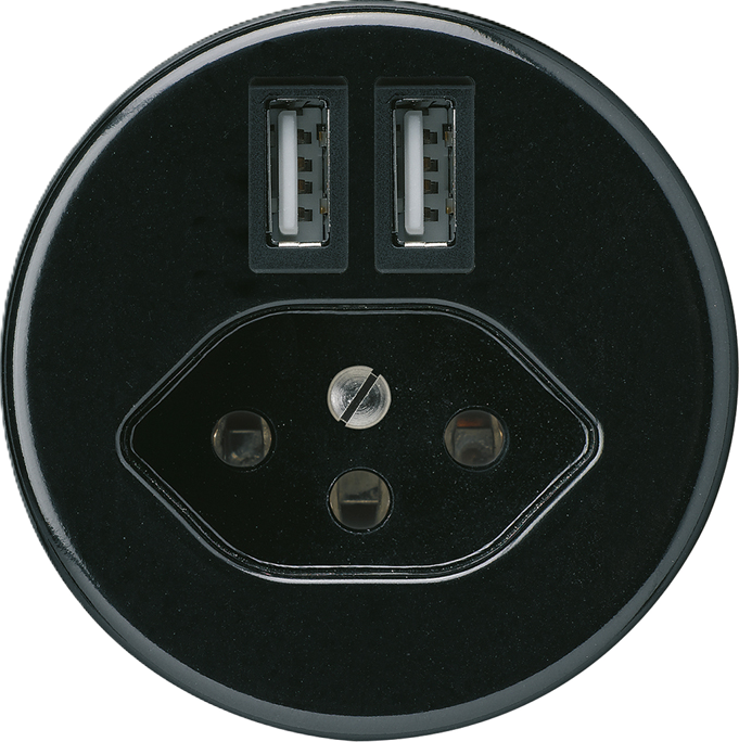 Presa 2×USB & tipo 13 basico A 2400mA nero