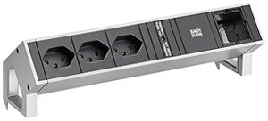 Prise multiple de table BACHMANN DESK 2 3×T13 1×CM 0.2m aluminium noir