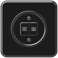 UP-Leuchtdruckschalter origin Sch 1 (3+3) 2×LED 92×92mm schwarz