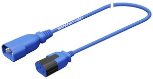Apparatekabel Stecker C14 Buchse C13 3×1mm² 250VAC/10A blau 1m