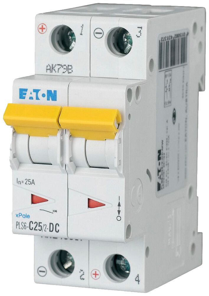 Disjoncteur Eaton PLS6-C25/2-DC-MW 2P 220V C 25A 2UM