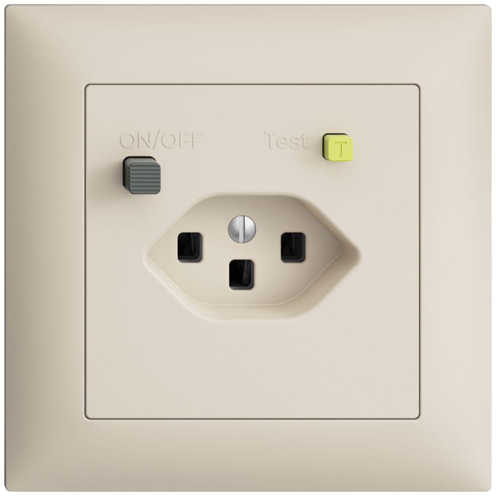UP-Steckdose EDIZIOdue T23 FI 30mA FMI, crema