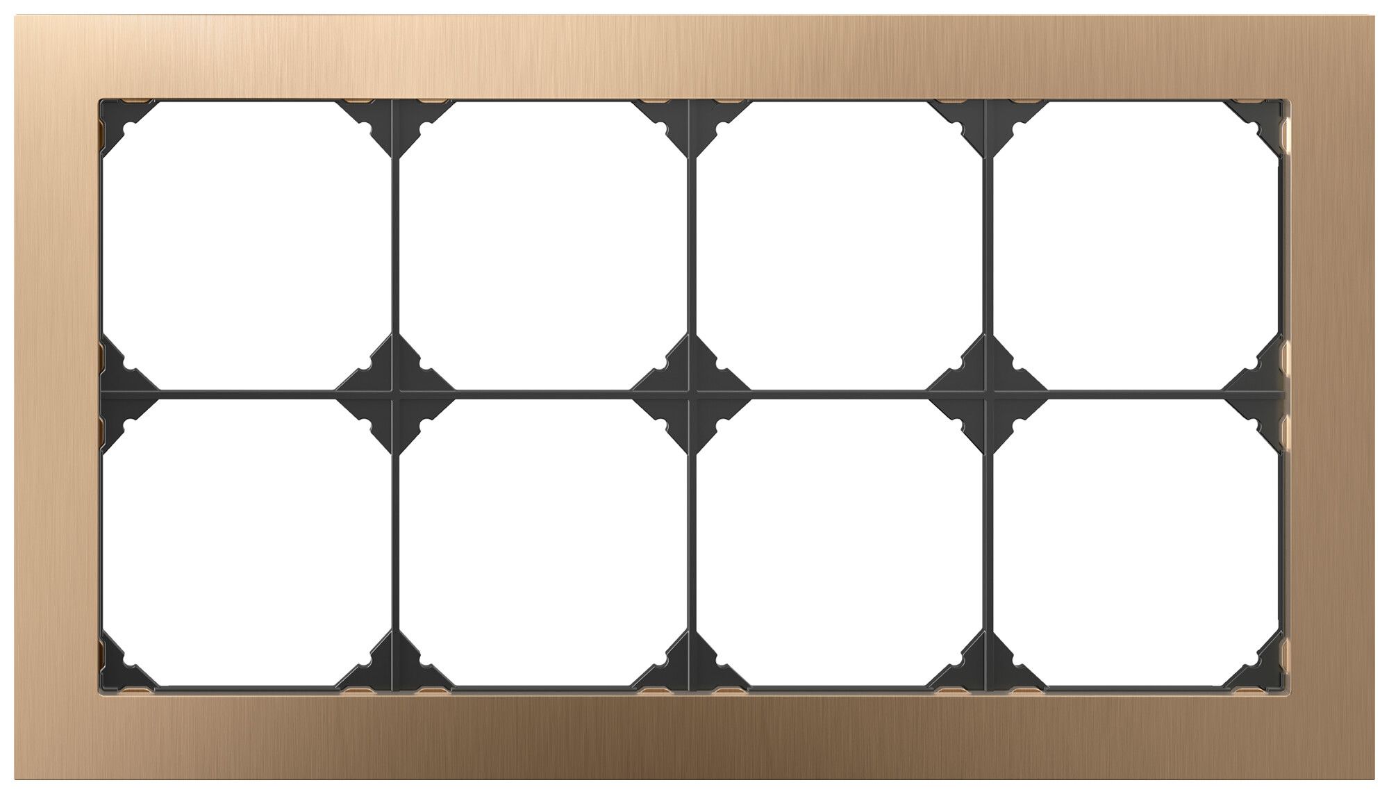 Cadre de recouvrement ENC EDIZIO.liv prestige SNAPFIX® 2×4 274×154mm laiton
