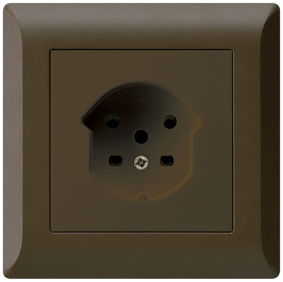UP-Steckdose kallysto.line T15 braun Schraubklemmen