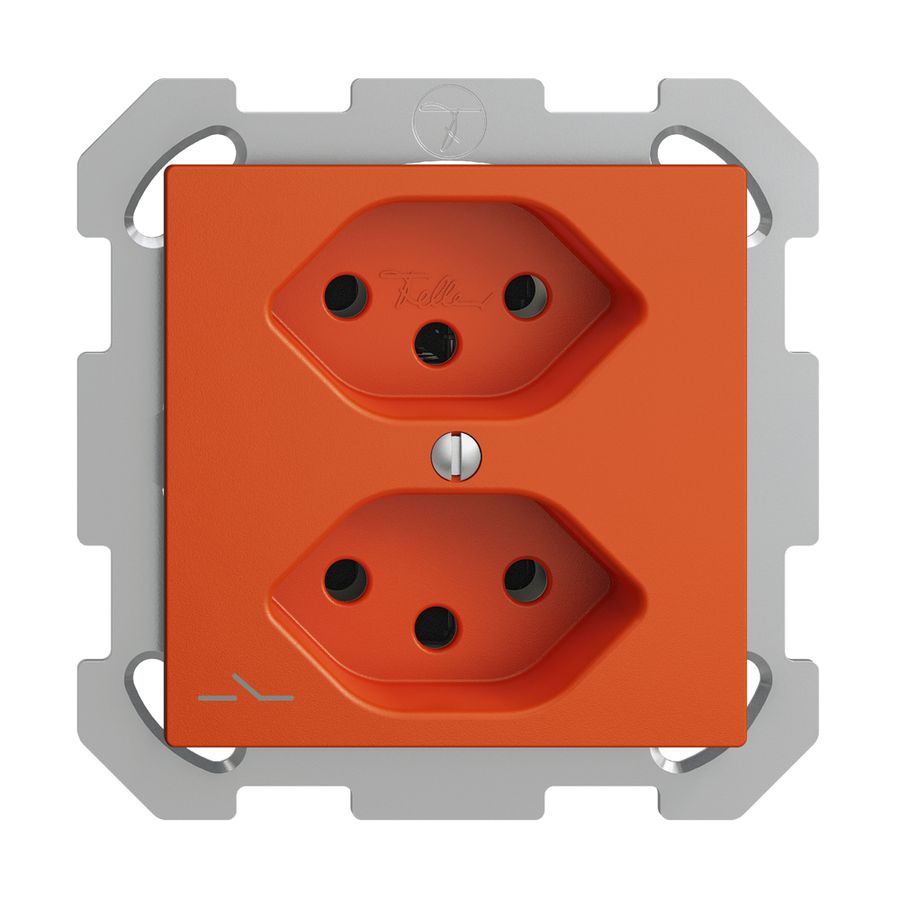 Prise ENC EDIZIOdue 2×T13 orange 1×S avec shutter