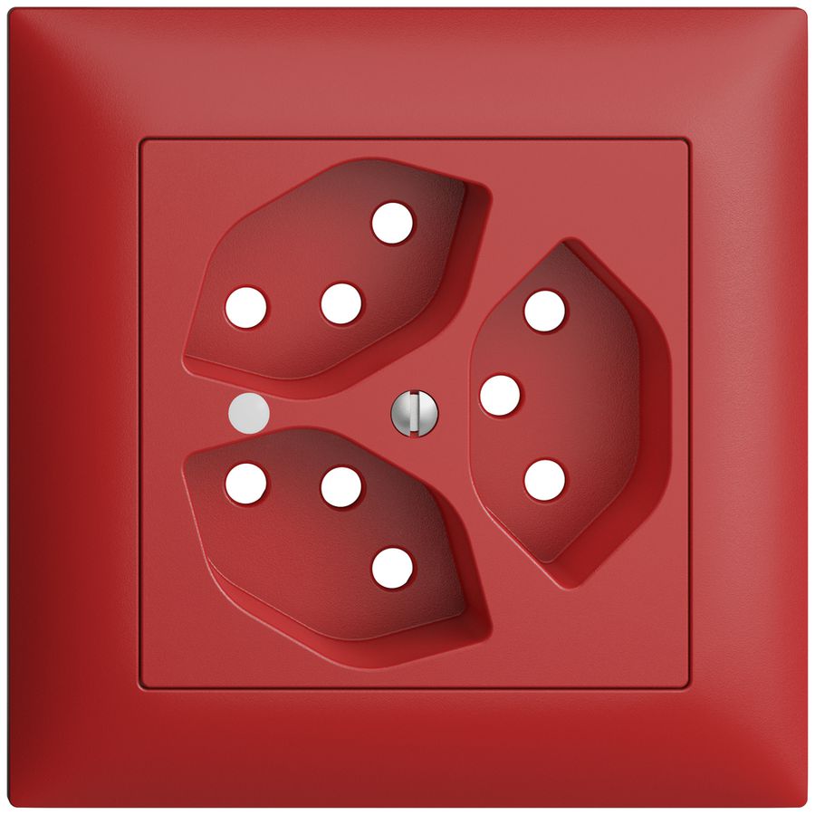 UP-Frontset EDIZIOdue berry 88×88mm 3×T13 mit Linse