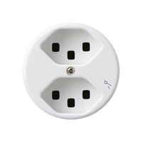 Steckdose Hager basico 2×Typ 23 1×S A weiss