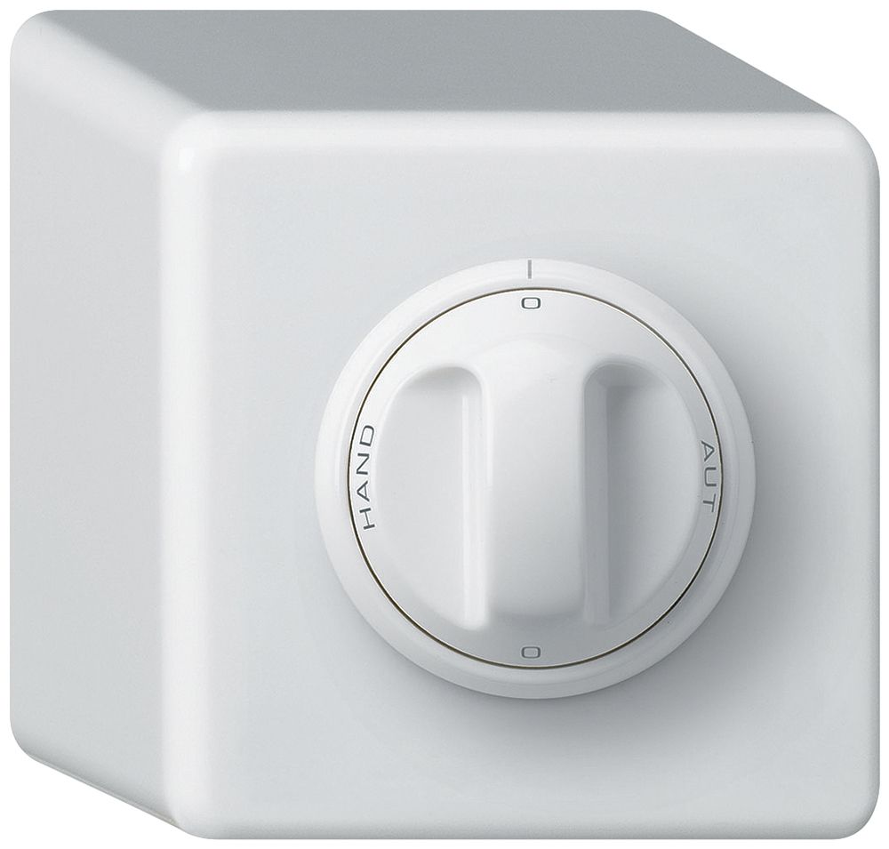 AP-Drehschalter basico 2/1L weiss 0-A-0-H mit Drehgriff