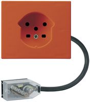 FLF-Steckdose HA Typ 15 Steckklemmen mit Flachkabel-Adapter Technofil TE orange