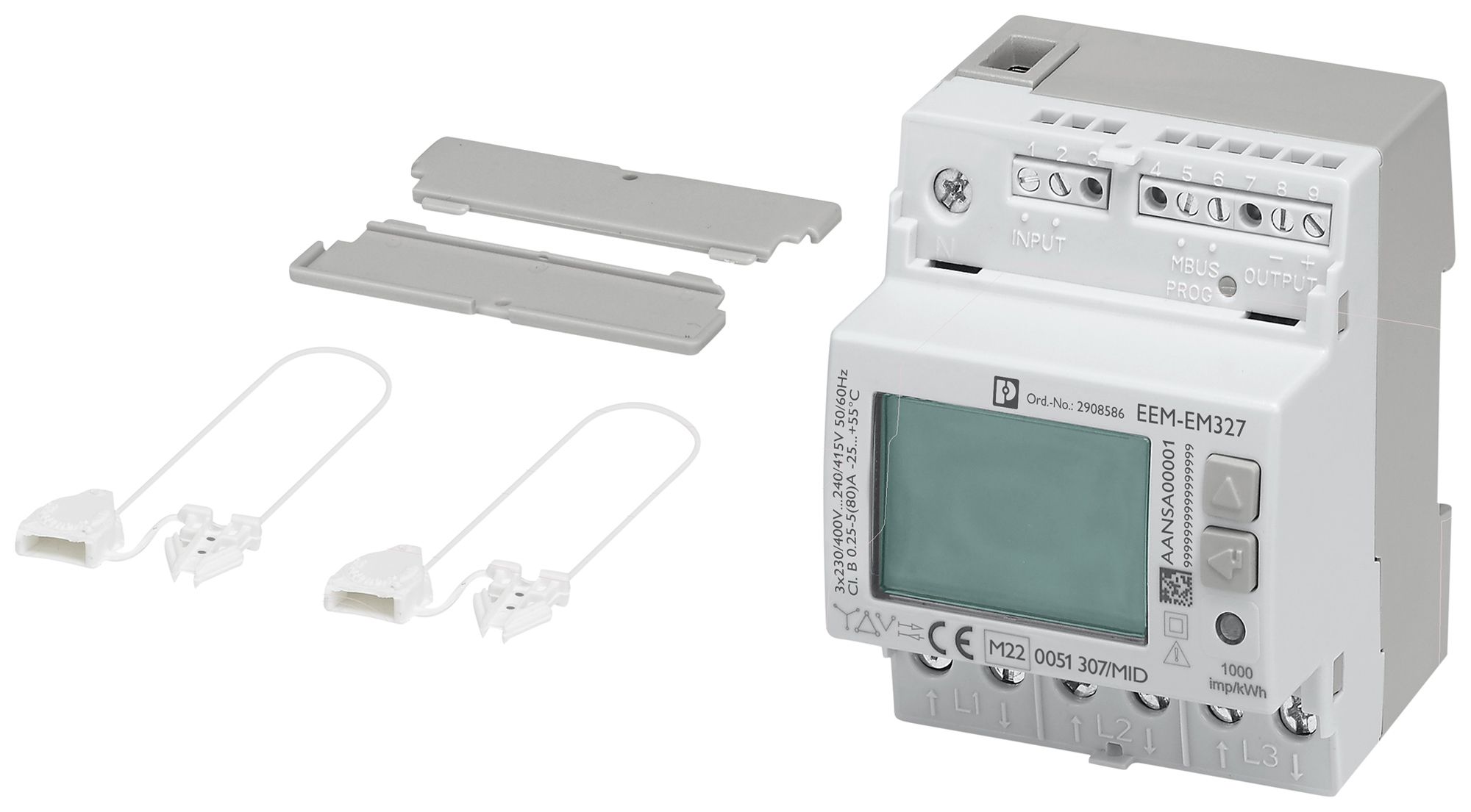 Compteur électrique triphasé PX EEM-EM327 500V/80A sortie S0 et MBUS