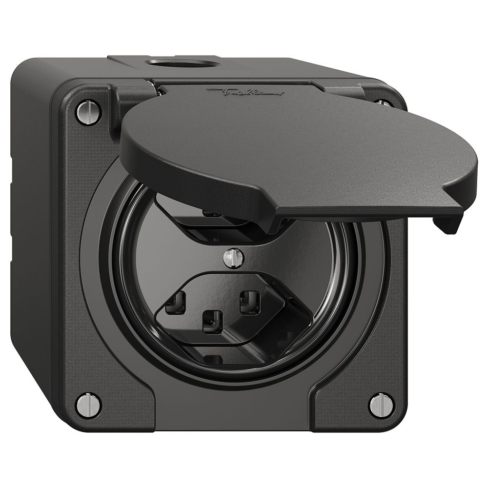 Prise NAP NEVO, 2×T23, IP21, noir