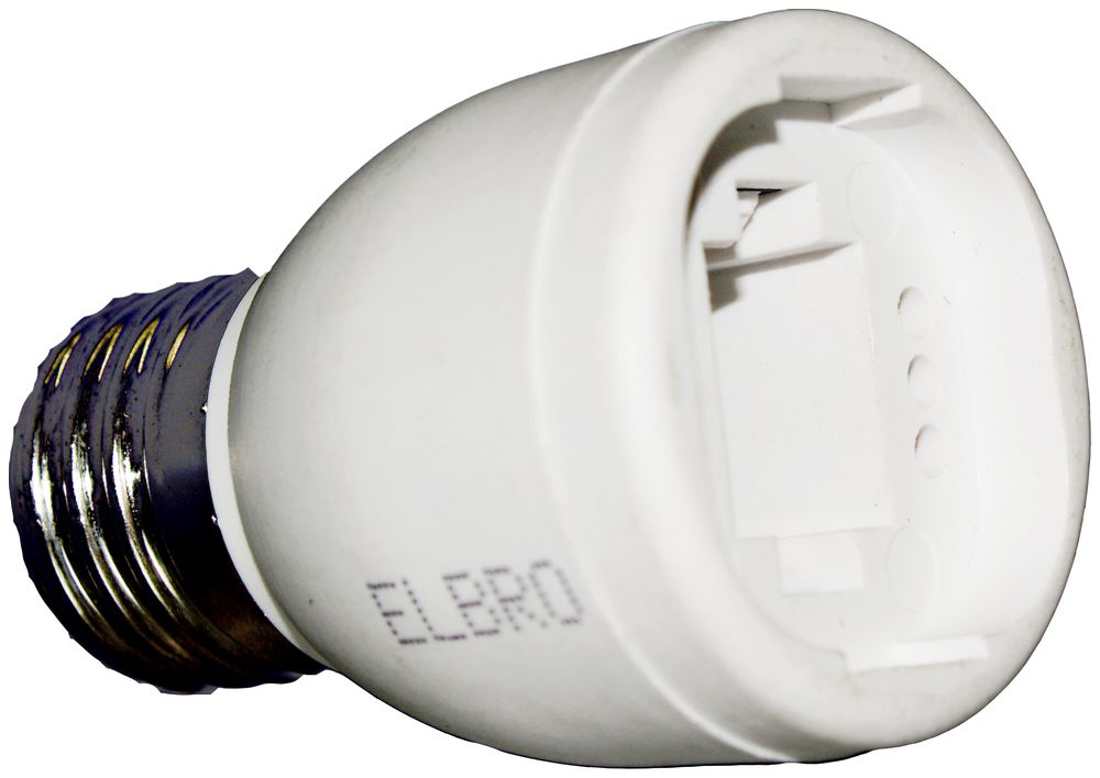 Douille d'adaptation ELBRO interne G24/externe E27, blanc