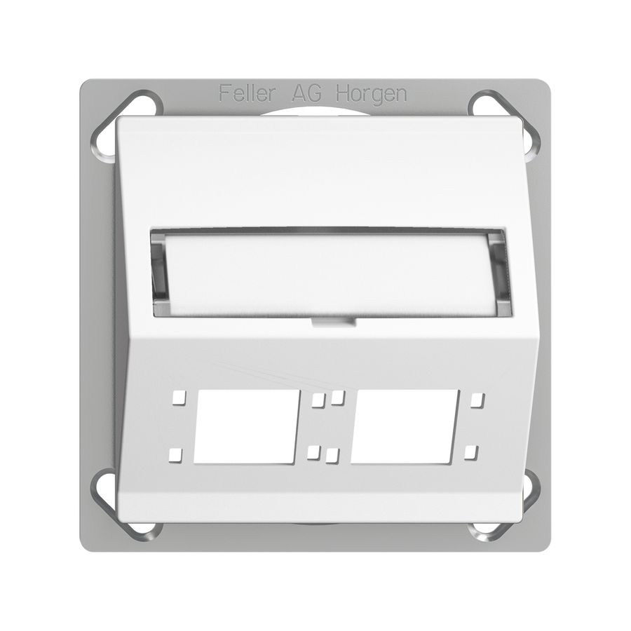 Kit montage INC EDIZIOdue FM.TE sortie oblique 2×R&M cat.6A/LC spécial, blanc