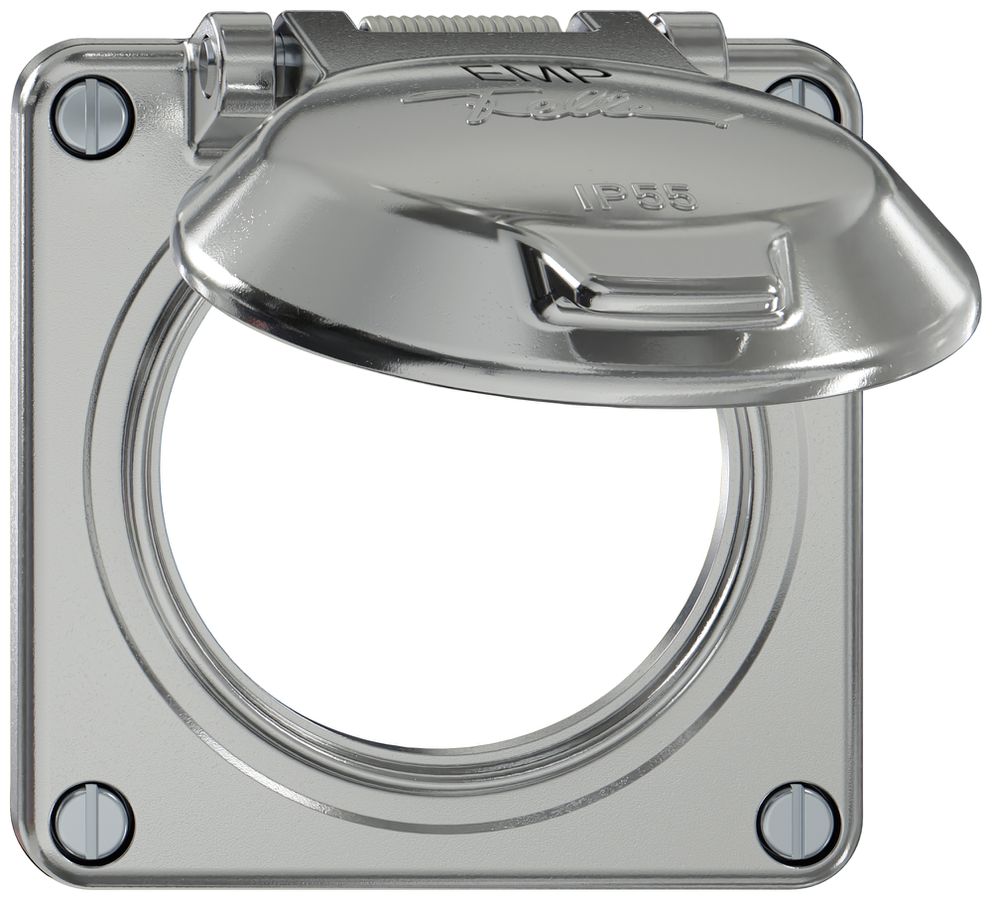 Oberteil ELEMENT SNAPFIX® mit Klappdeckel mit Bezeichnung EMP Ø60mm alu