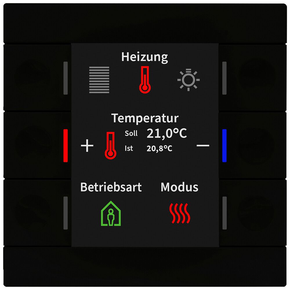 Apparecchio di comando KNX INS MDT BE-TAS86T06.02 6t/6a display temp.nero op.