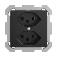 Prise ENC 2×T23 16A EDIZIOdue noir avec bornes enf.