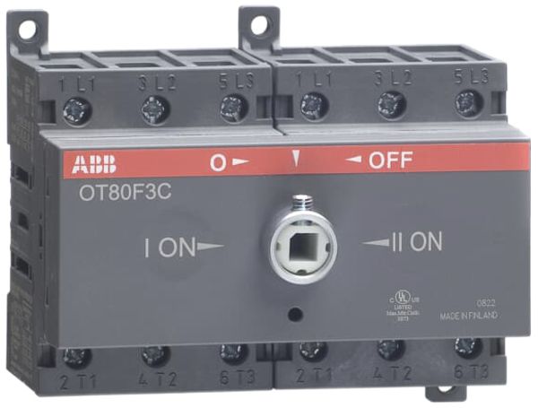 Commutateur de charge AMD ABB OT80F3C, 3P 80A/690V, commutation ouverte I-O-II