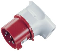 Fiche mobile CEE 32A 5P 400V 6h rouge avec manchon anti-pliage