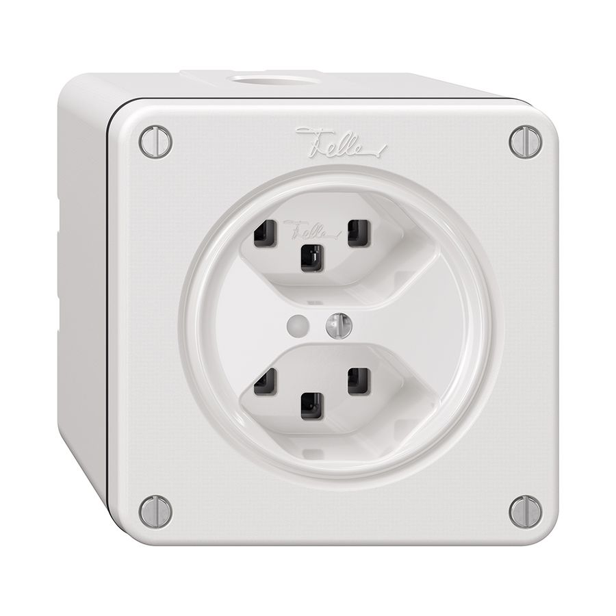 NAPU-Steckdose NEVO, 2×T23, m.LED, weiss