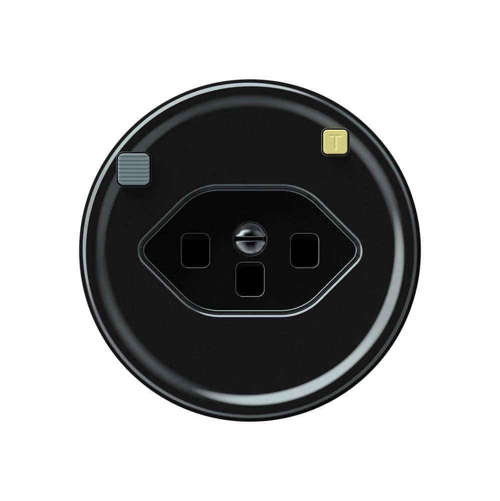 Steckdose FI origin 1×Typ 23 30mA 16A 230V 60×60mm schwarz