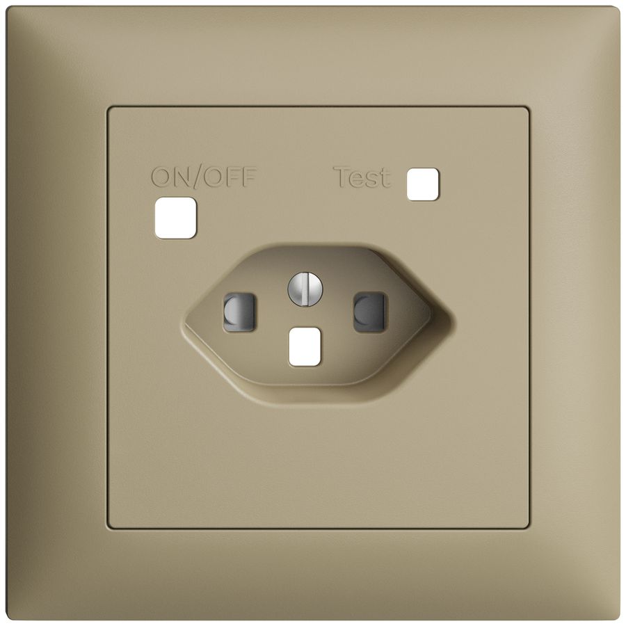 Frontset EDIZIOdue zu FI-Steckdose FMI, T23, shutter, sand