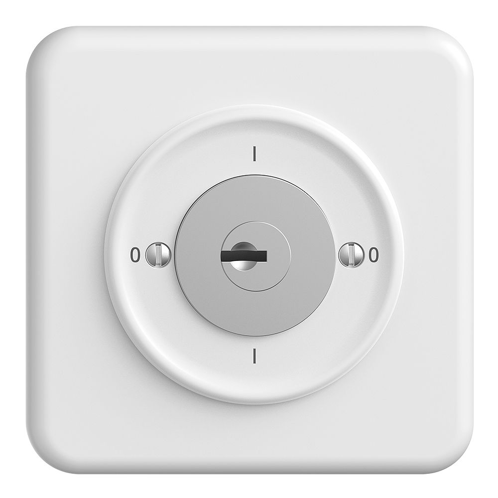 UP-Drehschalter STANDARDdue 0/2L weiss mit Sicherheitsschloss