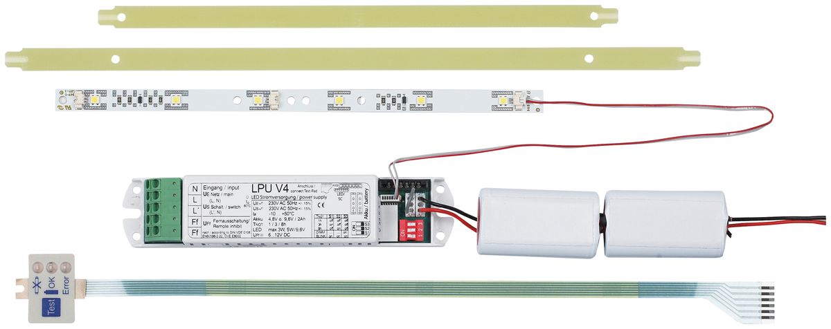 Kit de conversion LED AWAG, pour fluo 8W, avec batterie individuelle, 3W 3h AT