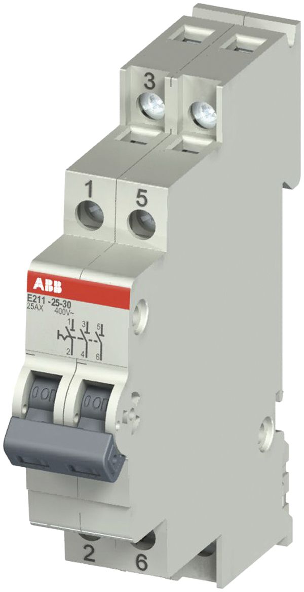 Interrupteur AMD ABB E211, 25A/250V 3L 3F, 1UM, "0-I"