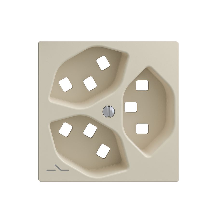 Kit montaggio Feller EDIZIOdue, per presa 3×T23 1×separato, crema